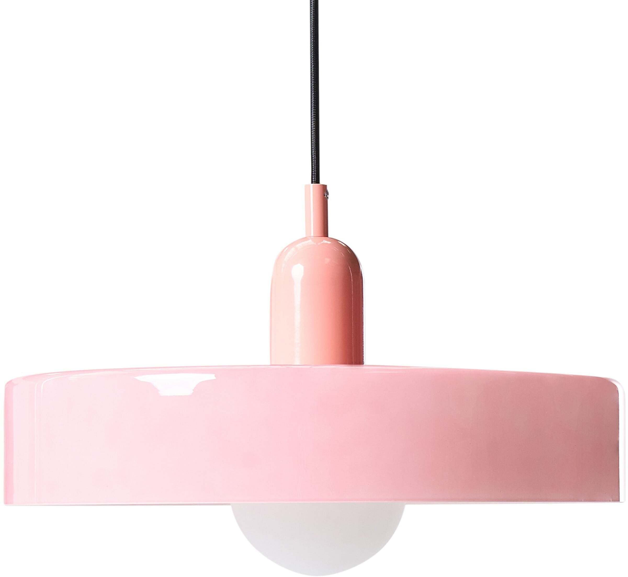 Lampa wisząca Beliani Lampa wisząca PAALA Szkło Różowy