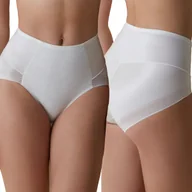 Majtki damskie - Majtki Wyszczuplające Brzuch Figi Modelujące Wysoki Stan Gładkie Białe L - miniaturka - grafika 1