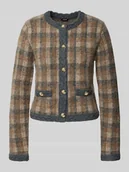 Swetry damskie - Kurtka z dzianiny z mieszanki wełny z alpaki z okrągłym dekoltem model ‘KEA’ - miniaturka - grafika 1