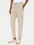 Spodnie sportowe damskie - EA7 Emporio Armani Spodnie dresowe 7W000489 AF12951 U6155 Beżowy Regular Fit - miniaturka - grafika 1