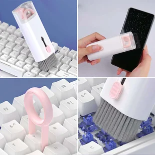Czyścik Wielofunkcyjny zestaw czyszczący do słuchawek airpods klawiatur 7w1 Różowo-biały - Części i akcesoria do laptopów - miniaturka - grafika 5