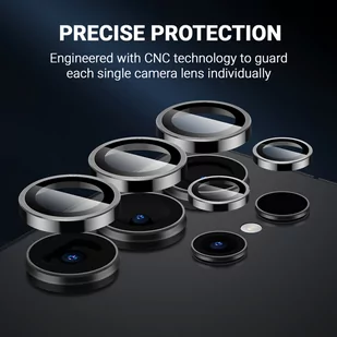 Crong Lens Ring - Szkło hartowane na obiektyw aparatu Samsung Galaxy S24 Ultra (czarny) - Pozostałe akcesoria do telefonów - miniaturka - grafika 3