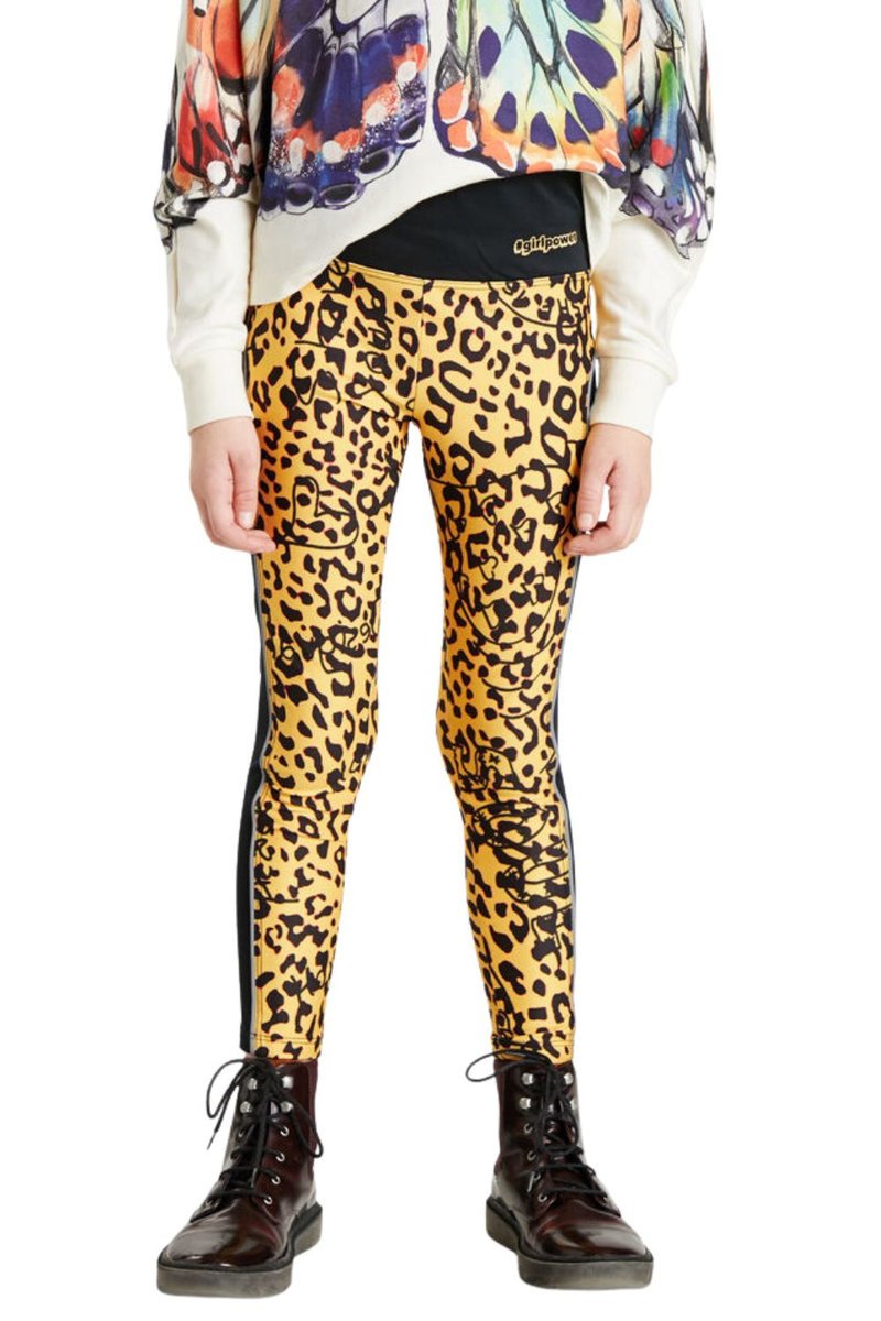 Legginsy dziewczęce Desigual Leo panterka -134