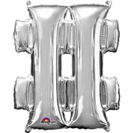 Balony i akcesoria - Balon foliowy, #, srebrny, 68x83 cm - miniaturka - grafika 1