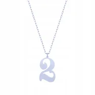Naszyjniki - Srebrny Naszyjnik Cyfra "2" Pr. 925 - miniaturka - grafika 1