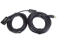 Kable USB - PremiumCord Kabel USB USB-A USB-A M/F 10m Czarny ku2rep10 - miniaturka - grafika 1