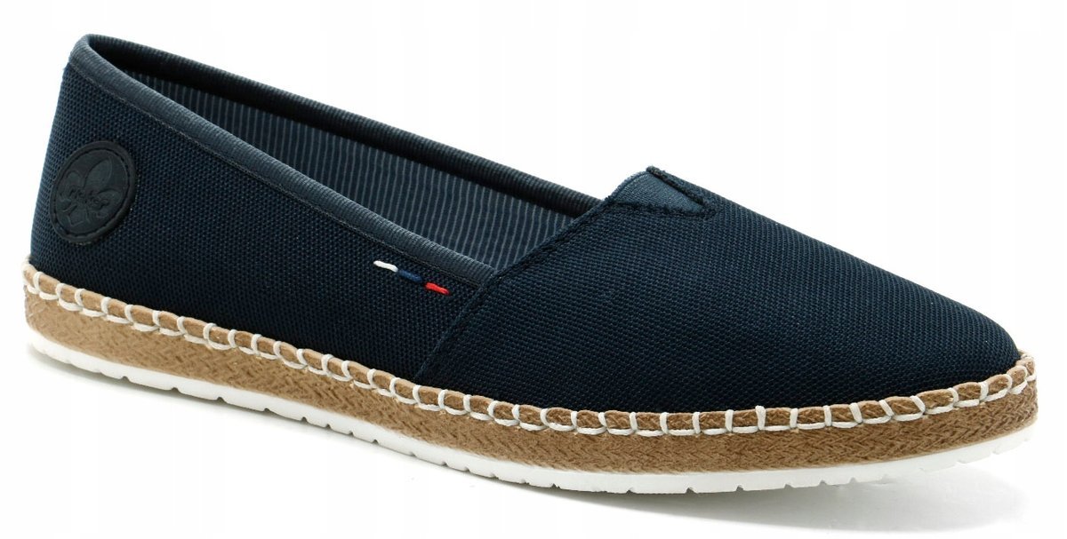 RIEKER DAMSKIE ESPADRYLE GRANATOWE WSUWANE 39 1ŻEB