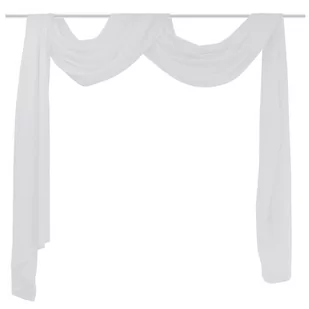 vidaXL Drapowana Zasłona 140x600 cm Biała - Zasłony - miniaturka - grafika 1