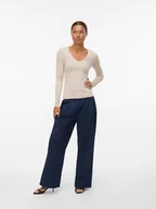 Koszulki i topy damskie - Vero Moda Koszulka w kolorze beżowym - miniaturka - grafika 1