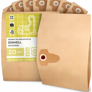 20x Worek do Odkurzacza Einhell RT-VC1500 Papierowy 2-Warstwy Worki 2A - Worki do odkurzaczy - miniaturka - grafika 1