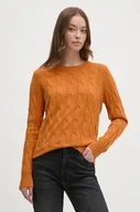 Swetry damskie - Tommy Hilfiger sweter damski kolor pomarańczowy lekki WW0WW43586 - miniaturka - grafika 1