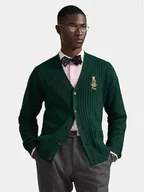 Swetry męskie - Polo Ralph Lauren Kardigan 710979094002 Zielony Relaxed Fit - miniaturka - grafika 1