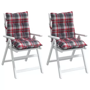 Poduszki na krzesła z niskim oparciem, 2 szt., w czerwoną kratę - Poduszki ogrodowe - miniaturka - grafika 4