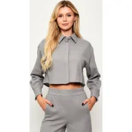 Koszule damskie - Marella Wełniana koszula Livia Cropped Fit - miniaturka - grafika 1