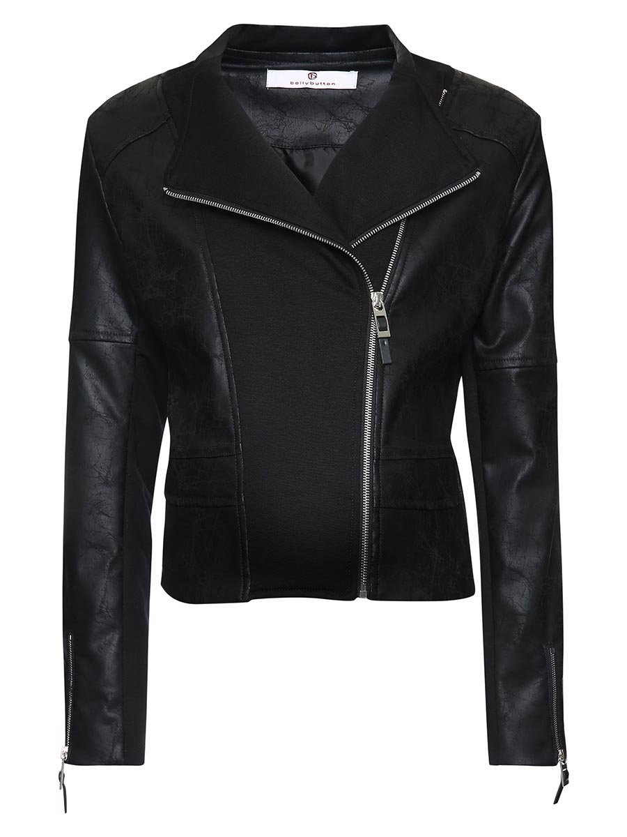 Damska kurtka skórzana ciążowa czarna Bellybutton Maternity, r.38