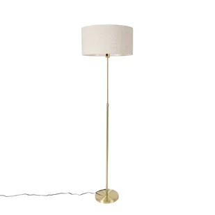 QAZQA Lampa podłogowa regulowana złota z kloszem jasnoszarym 50 cm - Parte - Lampy stojące - miniaturka - grafika 1