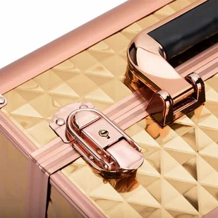 Kuferek kosmetyczny L fryzjerski na lampę Diamond 3D golden okucia rose golden - Kosmetyczki, organizery i kuferki - miniaturka - grafika 3