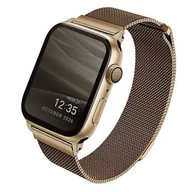 Akcesoria do smartwatchy - UNIQ pasek Dante Apple Watch Series 4/5/6/7/SE 44/45mm. Stainless Steel złoty/carmel gold - miniaturka - grafika 1