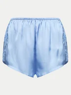 Piżamy damskie - Hunkemöller Szorty piżamowe Satin 204994 Niebieski Regular Fit - miniaturka - grafika 1