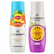 Syropy i koncentraty owocowe - 2x Syrop SodaStream Lipton Ice Tea Peach Zero Bez Cukru + Marakuja Passion - miniaturka - grafika 1