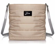 Torby i wózki na zakupy - PIKOWANA DAMSKA TOREBKA WOREK SOLOME BEŻOWA SHOPPERKA - miniaturka - grafika 1