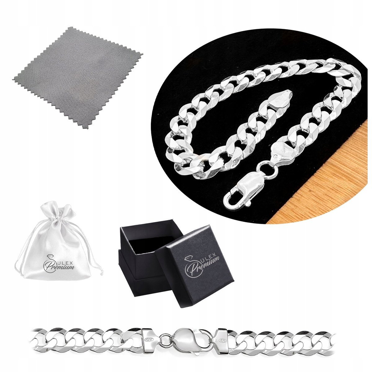 Bransoletka męska srebro pr. 925 Prezent Kieta Splot PANCERKA 22 cm x 1 cm