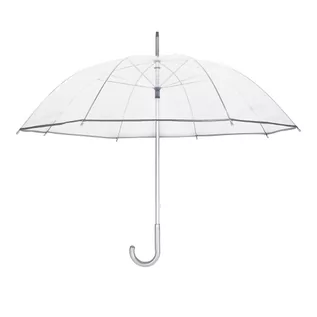 Parasole - Lekki przezroczysty parasol z szarą lamówką - grafika 1