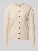 Swetry damskie - Kurtka z dzianiny z okrągłym dekoltem model ‘ORLEAN’ - miniaturka - grafika 1