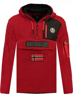 Odzież trekkingowa męska - Geographical Norway Bluza polarowa "Terifique" w kolorze czerwonym - grafika 1