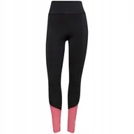 Legginsy - Legginsy damskie adidas Designed To Move Bi czarno-różowe GT0172 XS - miniaturka - grafika 1