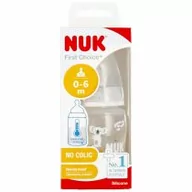 Butelki dla niemowląt - Nuk Butelka z wskaźnikiem temp. 0-6m First Choice popielata 10743875 150 ml - miniaturka - grafika 1