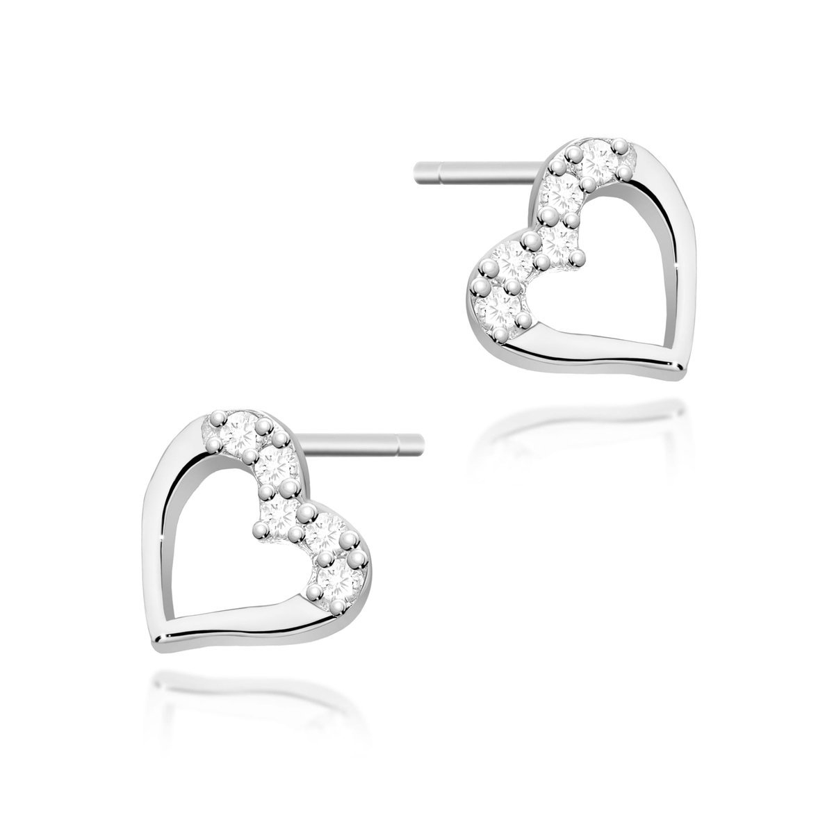 Złote kolczyki z diamentami białe złoto pr. 585