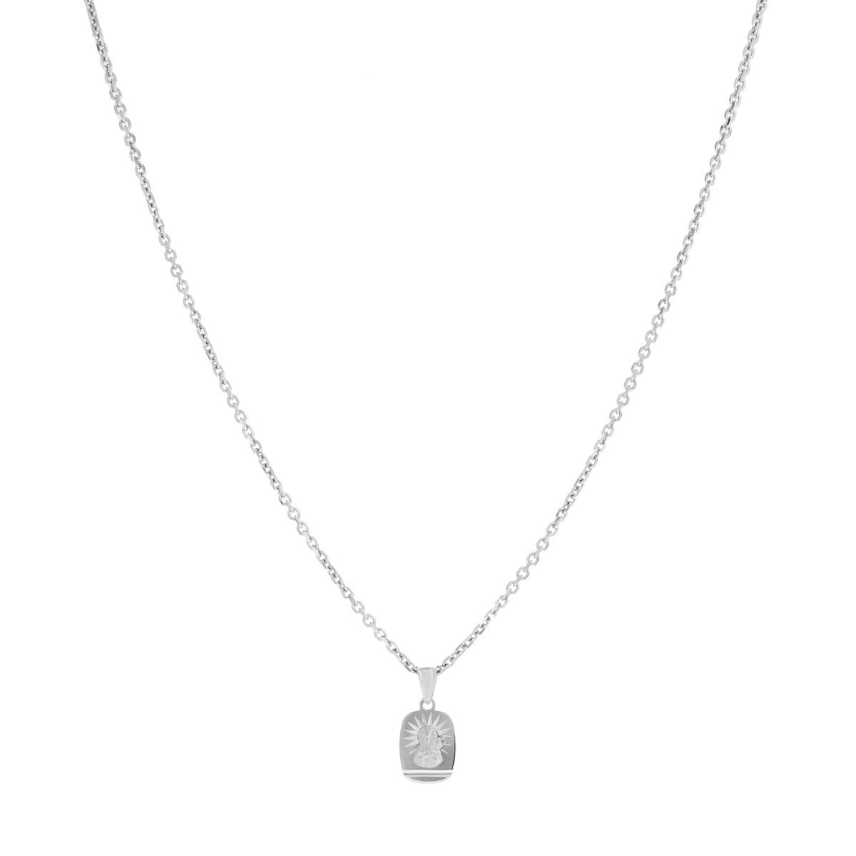 Srebrny Komplet łańcuszek ankier + medalik pr. 925