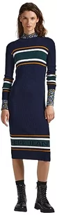 Pepe Jeans Damska sukienka midi Evelina, Niebieski (Dulwich), XL - Sukienki - miniaturka - grafika 1