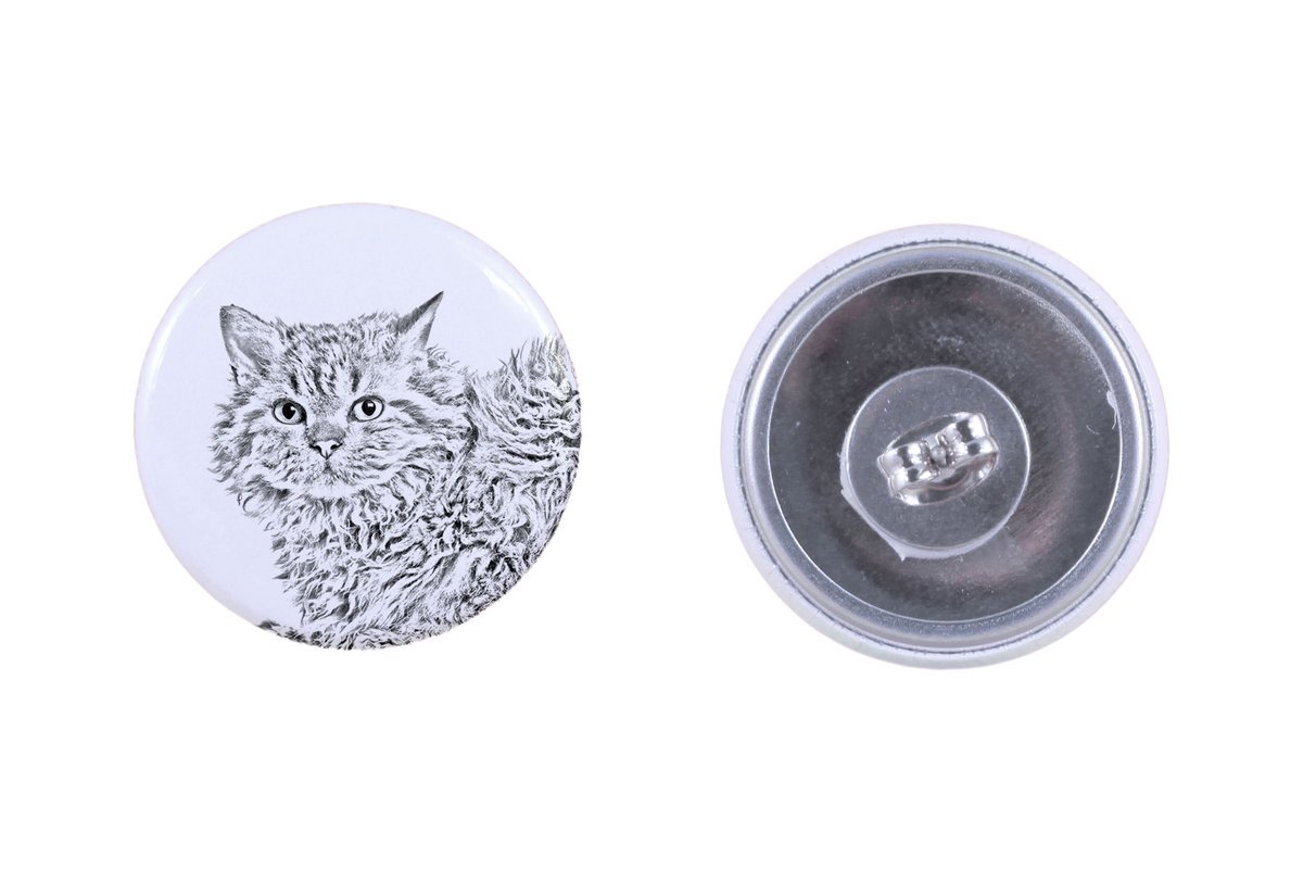 Selkirk Rex Kot długowłosy - kolczyki z ukochanym kotem, własne foto, idealny gadżet dla miłośników kotów marki Art.-Dog