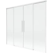 Parawany nawannowe - Mexen Rox parawan nawannowy 2-skrzydłowy rozsuwany 180 x 150 cm, transparent, biały - 8C9-180-002-20-00 - miniaturka - grafika 1