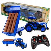 Zabawki zdalnie sterowane - Duży Zdalnie Sterowany Traktor Z Przyczepą Aku - miniaturka - grafika 1