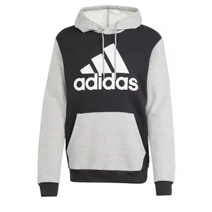 adidas Męska bluza z kapturem Essentials z dużym logo, M wysoka, 5 cm, Czarny/średni szary wrzos, M wysoki - Bluzy męskie - miniaturka - grafika 1