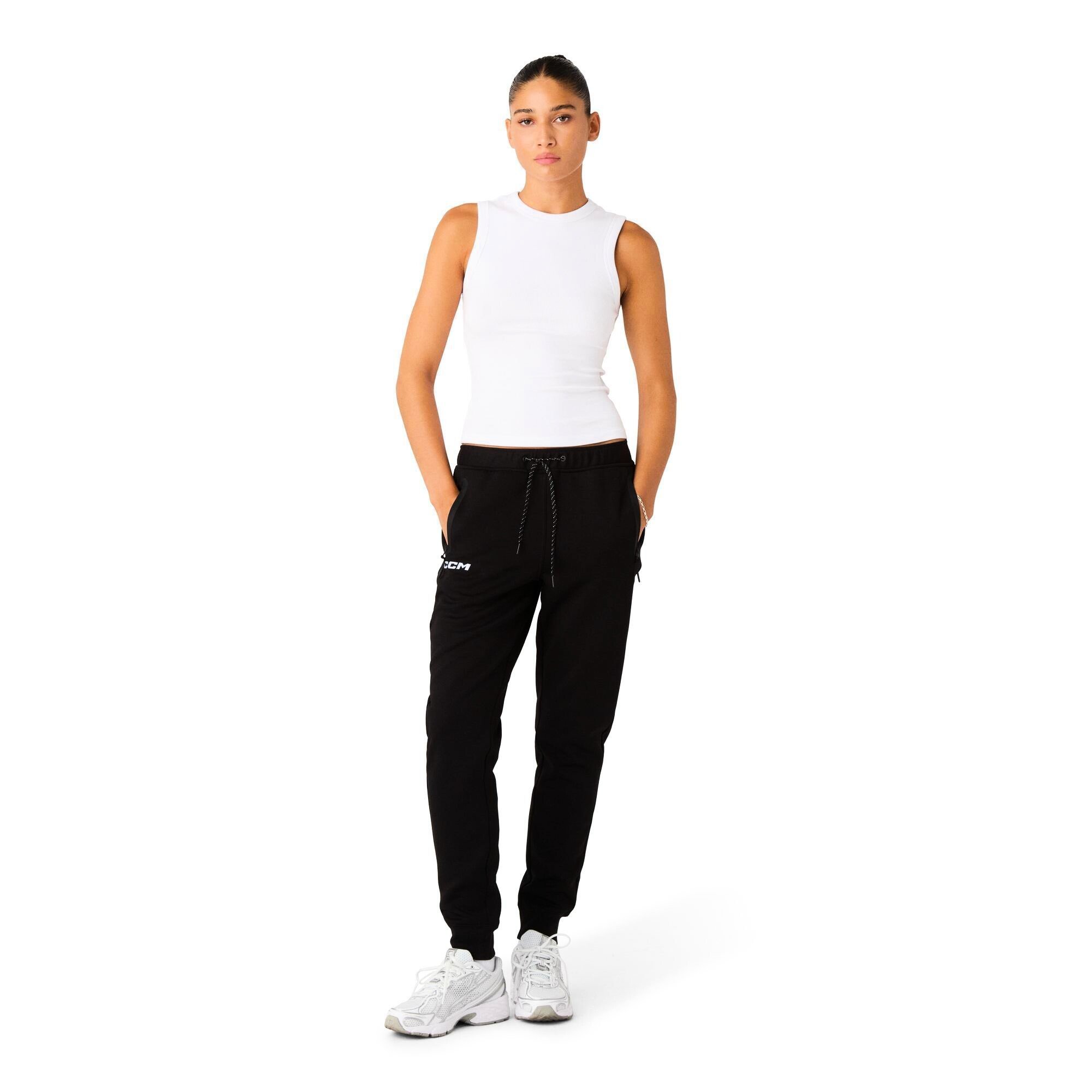 Spodnie damskie CCM Team Womens Locker Room Cuffed Joggers Black S