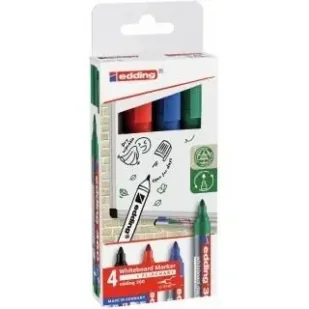 Marker do tablic suchościeralnych 1,5-3mm 4 kolory - Edding - Markery do tablic - miniaturka - grafika 1