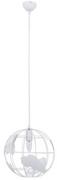 Lampy sufitowe - MLAMP Loftowa LAMPA wisząca ELM6862/1 WHITE MAT MLAMP metalowa OPRAWA planeta ZWIS globus biały ELM6862/1 WHITE MAT - miniaturka - grafika 1