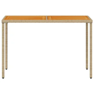 Stół ogrodowy z akacjowym blatem, beżowy, 115x54x74 cm Lumarko! - Stoły ogrodowe - miniaturka - grafika 5