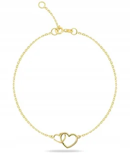 ZŁOTA BRANSOLETKA DWA SERCA LOVE MIŁOŚĆ SERCE 333 - Bransoletki - miniaturka - grafika 1