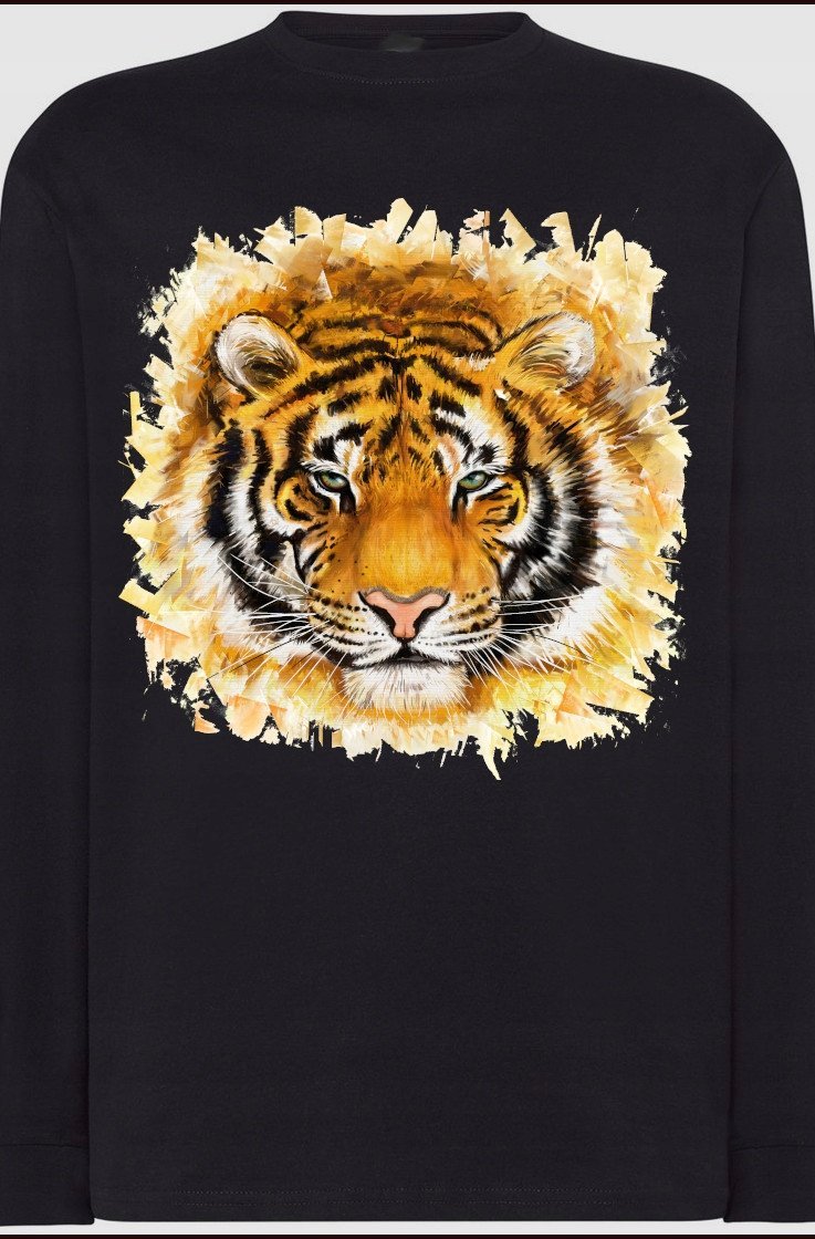 Kolrowy Tygrys Męska Bluza Longsleeve Rozm.L