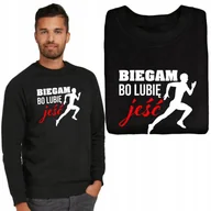 Bluzy męskie - BLUZA Z NADRUKIEM GRAFIKA RÓŻNE WZORY CZARNA L - miniaturka - grafika 1