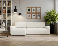 Narożniki - Sofa w kształcie L ARAGON narożnik tkanina Zoom biały lewy - miniaturka - grafika 1