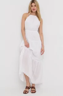 Michael Kors MICHAEL MICHAEL sukienka bawełniana kolor biały maxi rozkloszowana - Sukienki - miniaturka - grafika 1