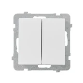 Wyłączniki światła i elektryczne - LEDart schodowy podwójny, Ospel AS ŁP-10G/m/00, bez ramki, kolor biały - miniaturka - grafika 1