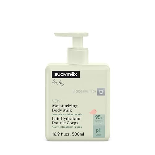 Suavinex, Łagodny szampon Exrta dla dzieci +0 m i niemowląt, nie pali oczu, bez łez, bez mydła, odpowiedni dla wrażliwej skóry, 92% składników pochodzenia naturalnego, z prebiotykami, 500 ml