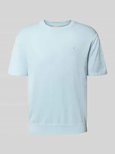 T-shirt z wyhaftowanym logo model ‘SUPIMA’ - Koszulki męskie - miniaturka - grafika 1
